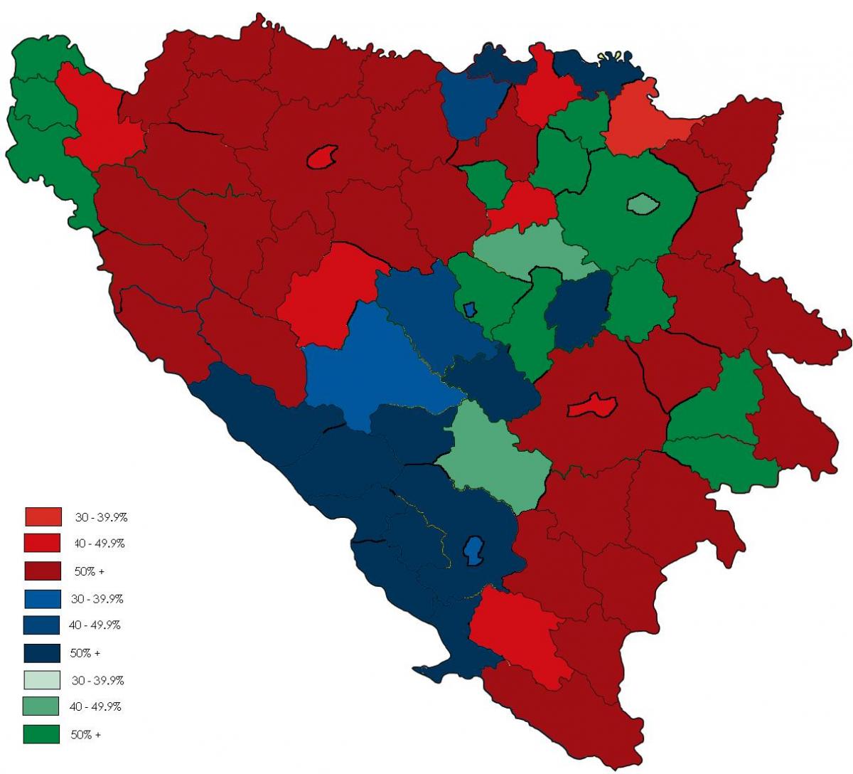 Bośnia religii mapie