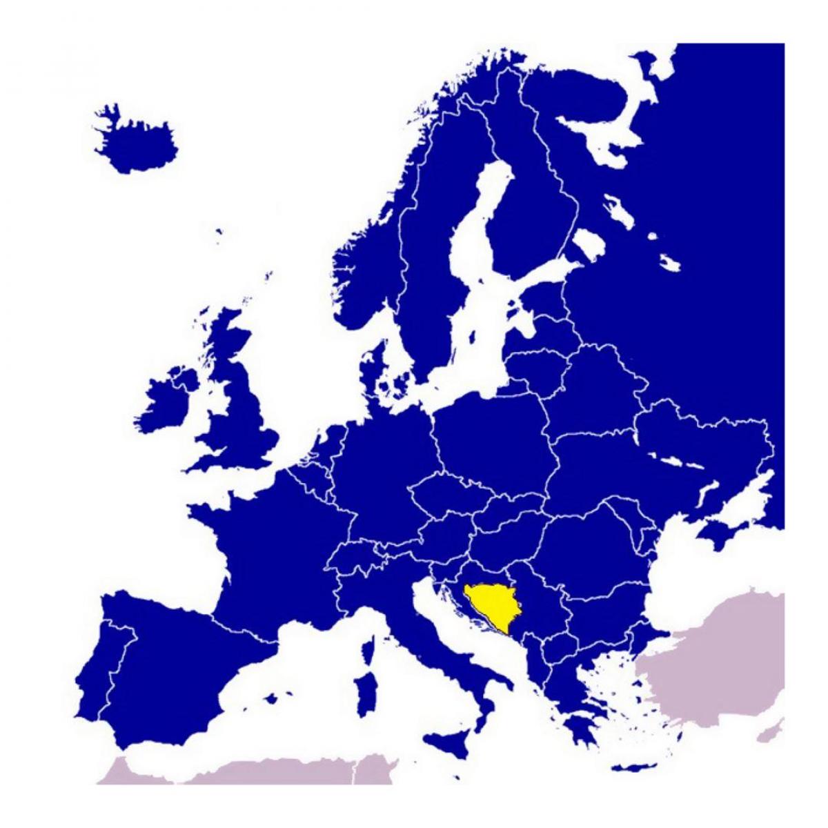 Mapa Bośni i Hercegowiny Europy