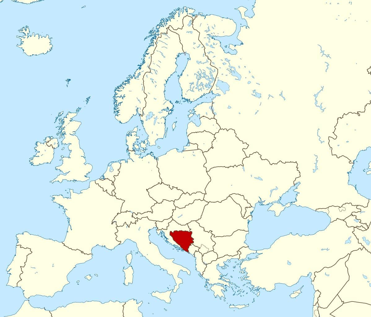 Mapa Bośni lokalizacja na świat