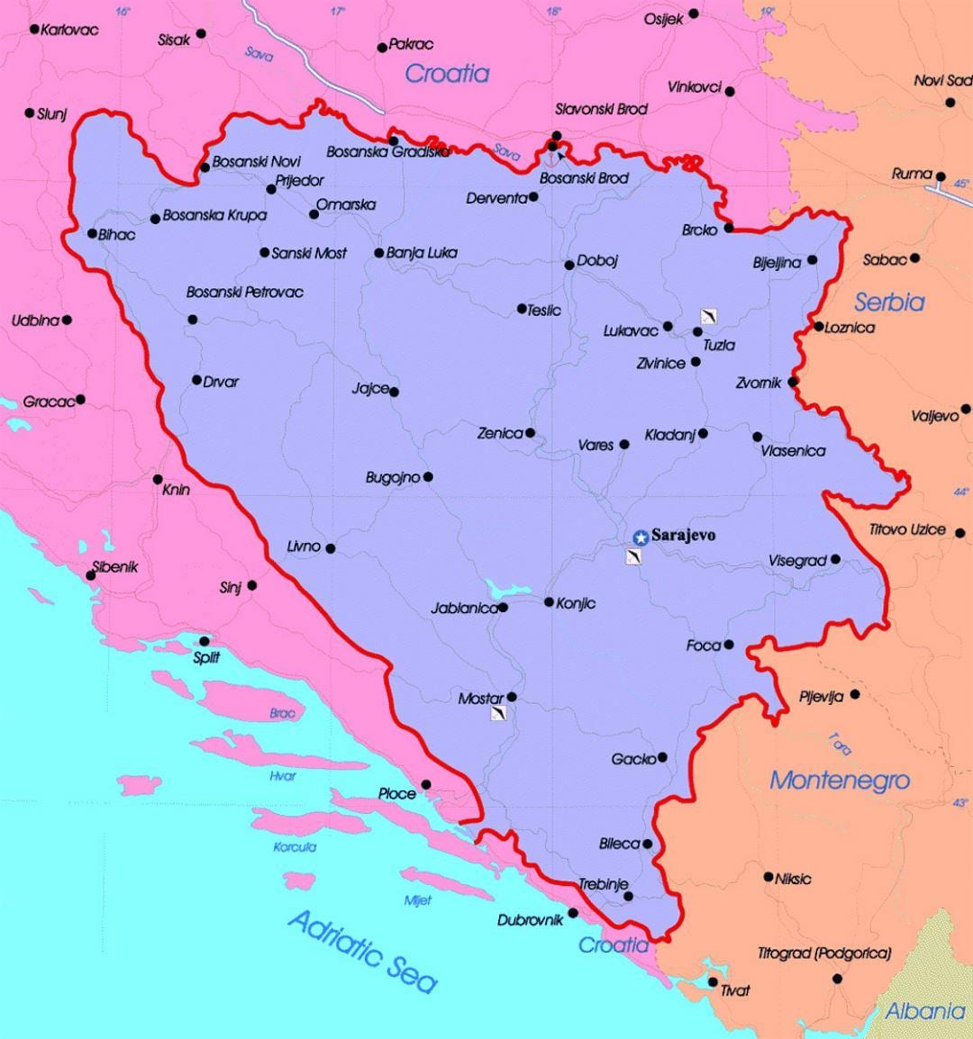 Systemu politycznego Bośni i Hercegowiny mapa