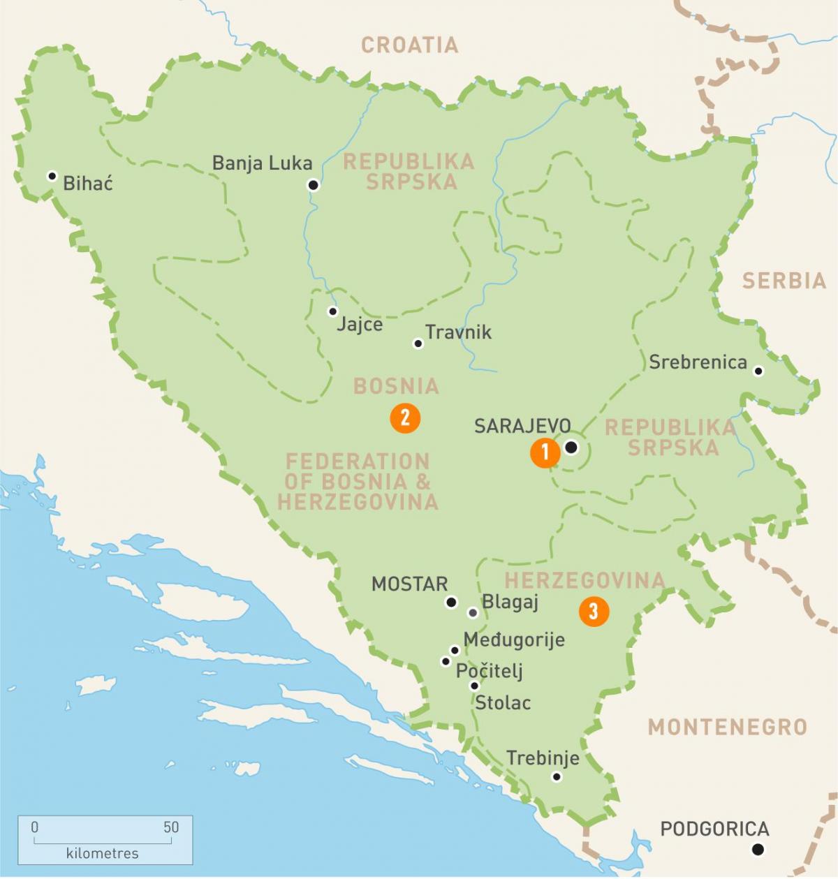 Mapa Sarajewa W Bośni