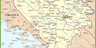 Mapa Bośni drogi