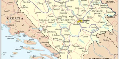 Mapa Bośni turysta