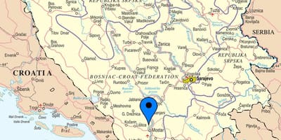 Mapa mostar, Bośnia i Hercegowina